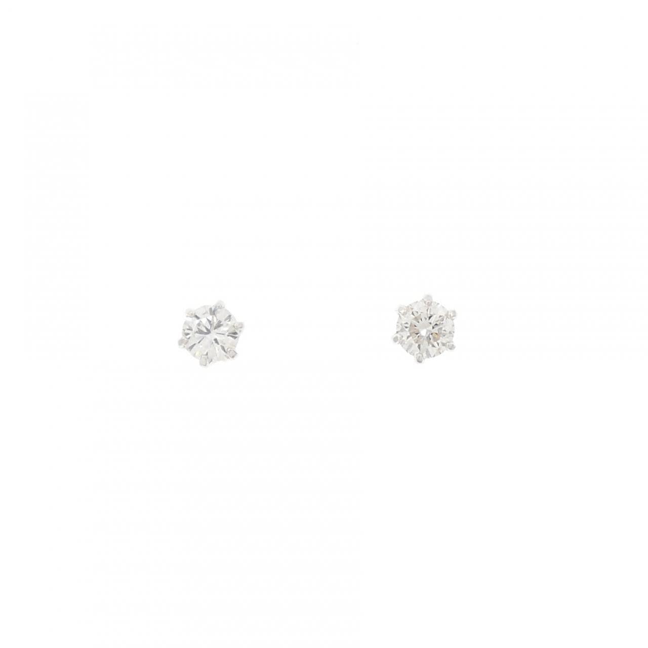 PT900 ソリティア ダイヤモンド ピアス 0.20CT