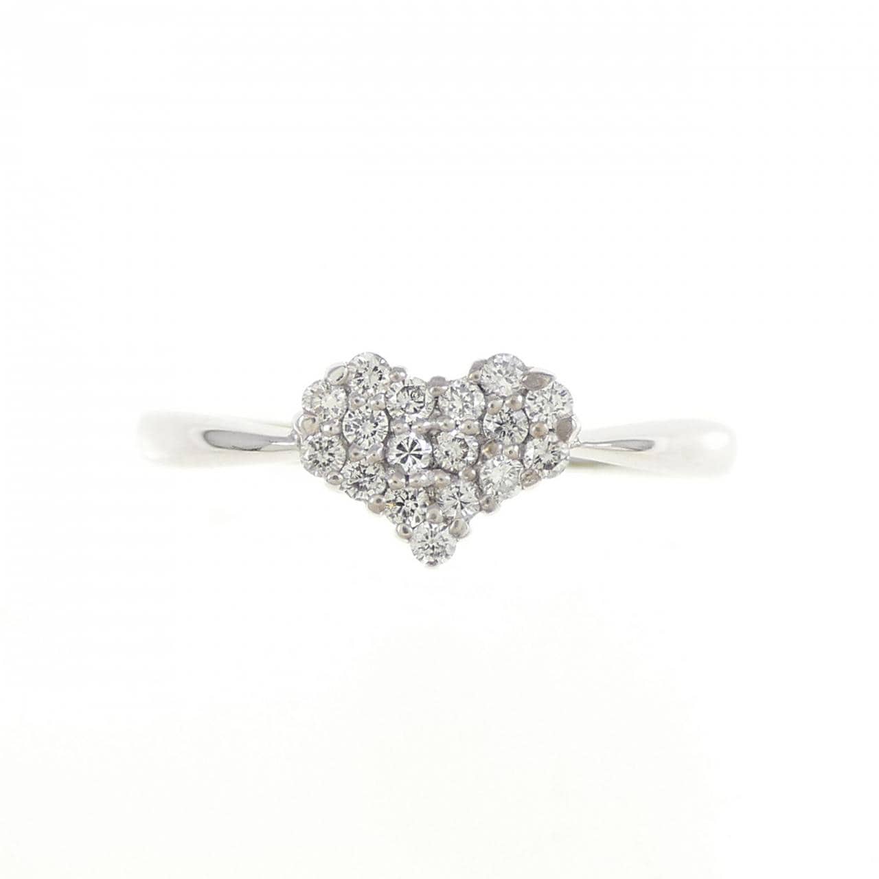 K18WG ハート ダイヤモンド リング 0.14CT