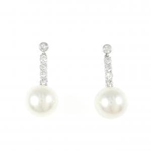 K18WG 白蝶パール ピアス 10.7mm