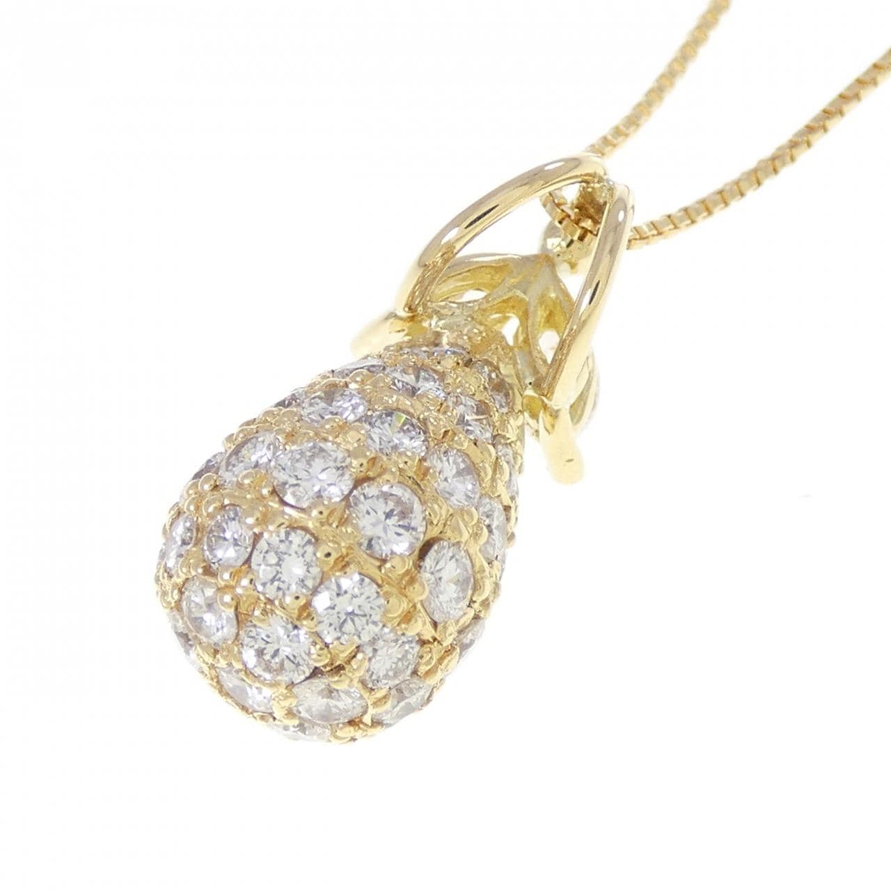 K18YG パヴェ ダイヤモンド ネックレス 2.00CT