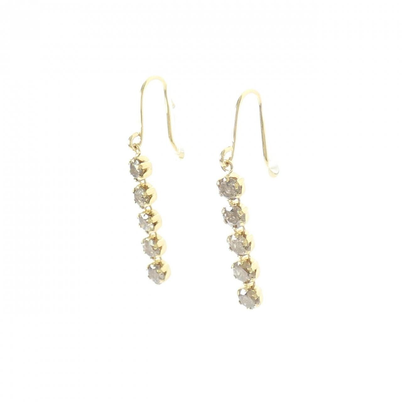 K18YG ダイヤモンド ピアス 1.00CT