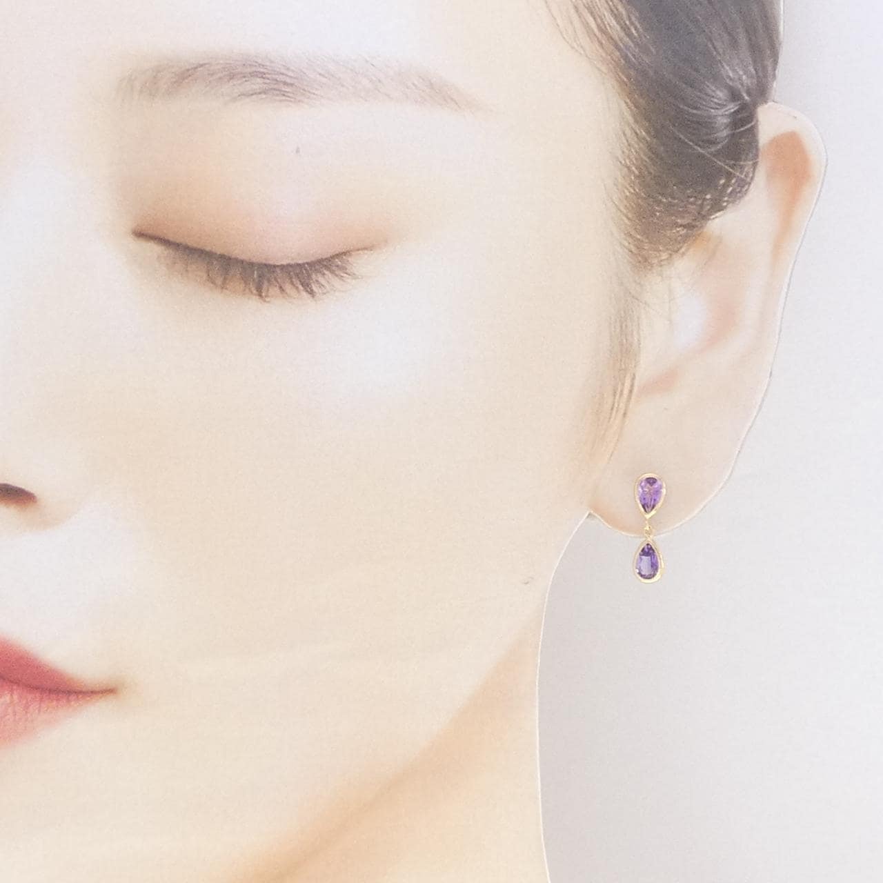 K18YG アメジスト ピアス
