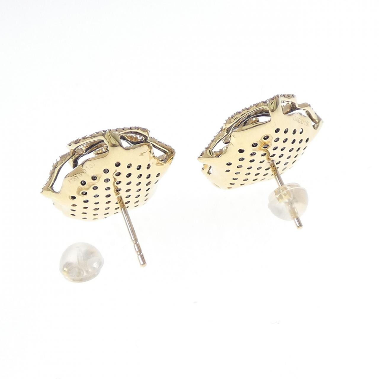 K18スリーカラー ローズ ダイヤモンド ピアス 2.00CT