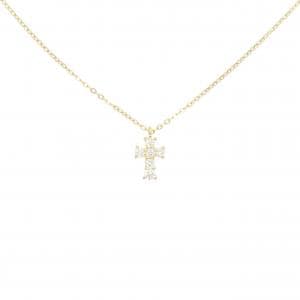 K18YG クロス ダイヤモンド ネックレス 0.12CT