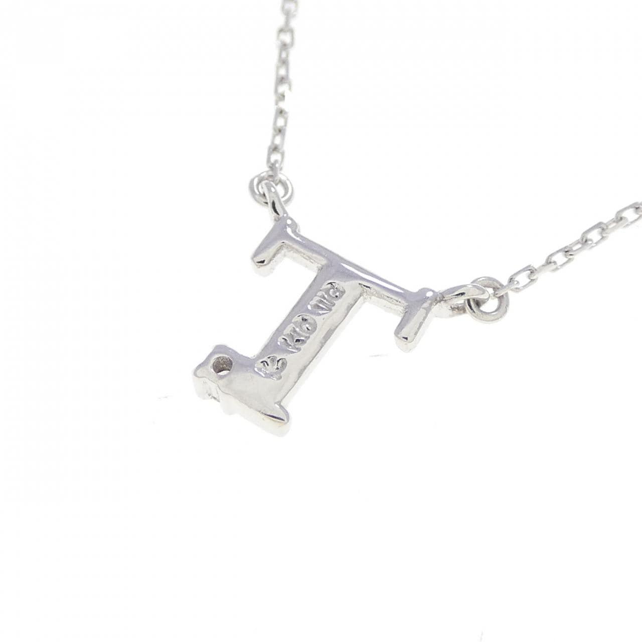 K10WG イニシャルT ダイヤモンド ネックレス