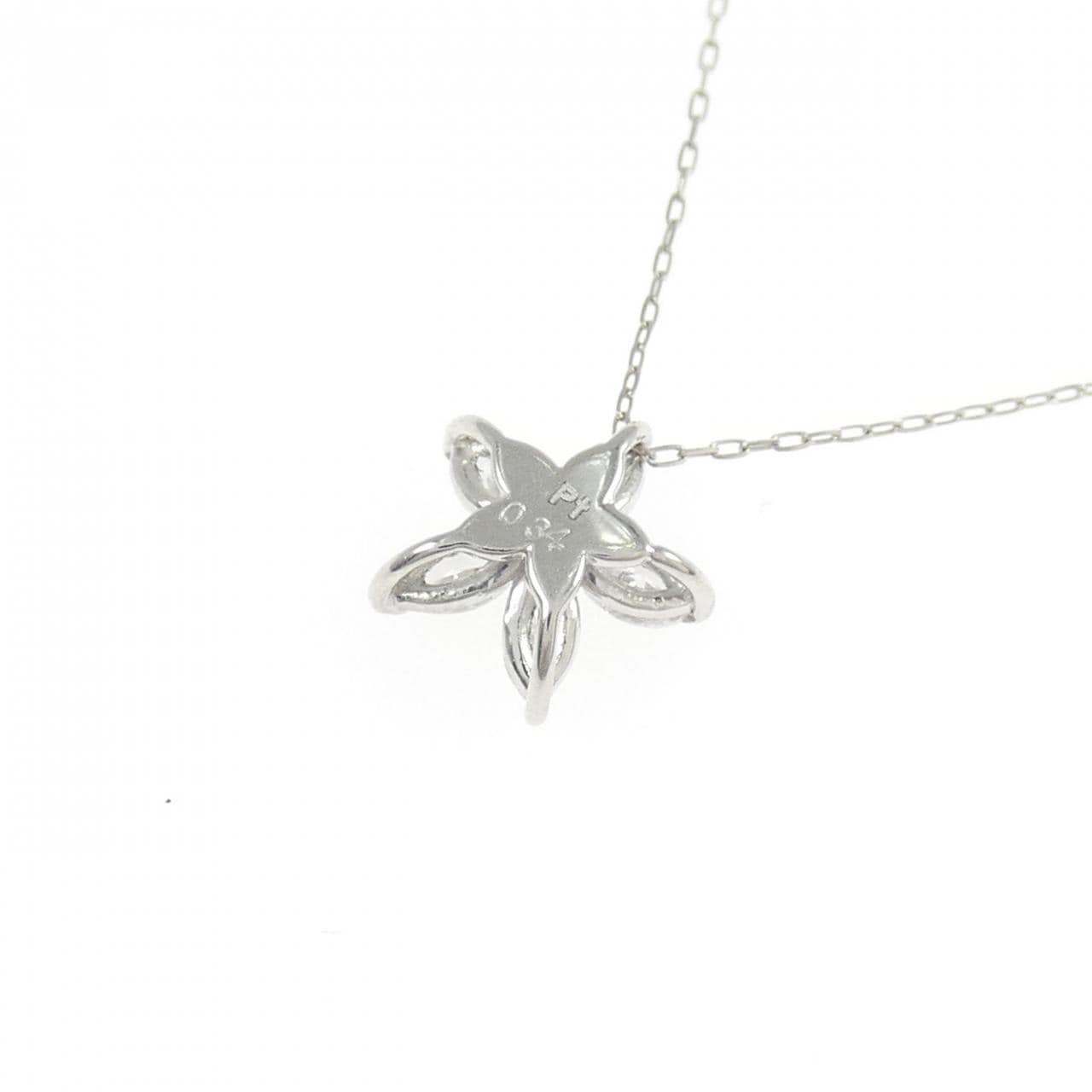 PT/PT850 フラワー ダイヤモンド ネックレス 0.34CT