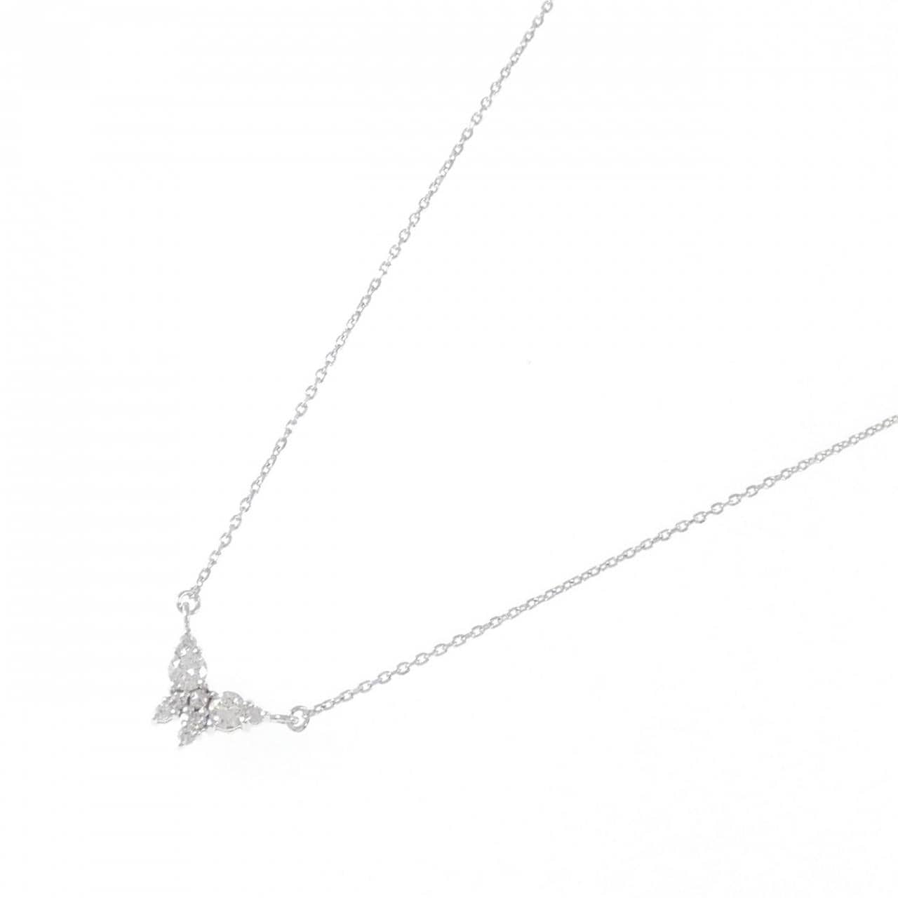 K10WG Butterfly Diamond Necklace 0.18CT