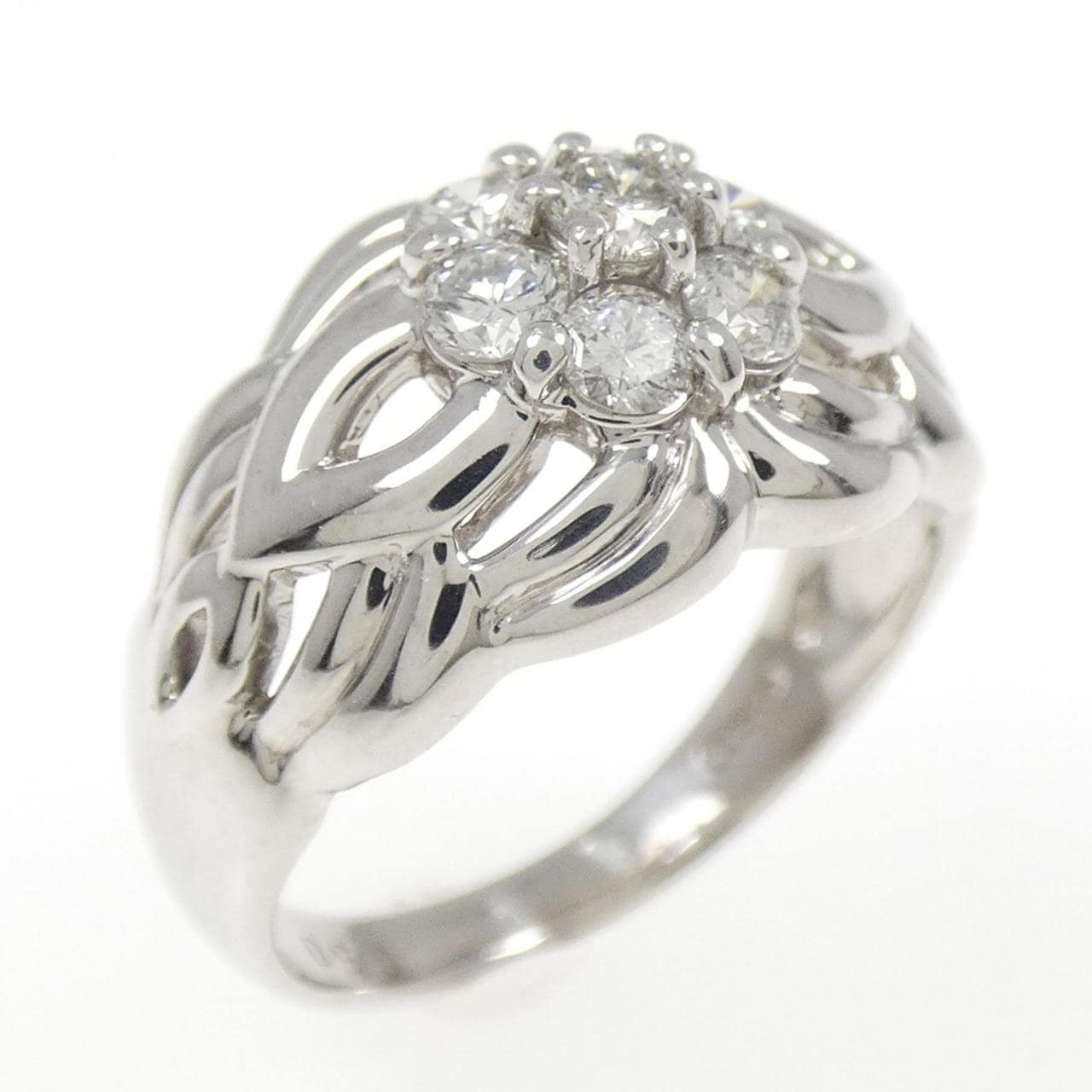 PT900 フラワー ダイヤモンド リング 0.50CT