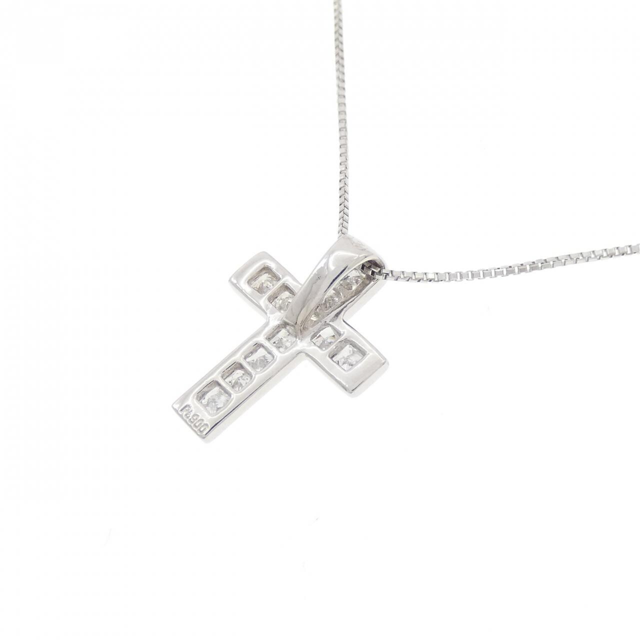 PT900/PT850 クロス ダイヤモンド ネックレス 0.30CT