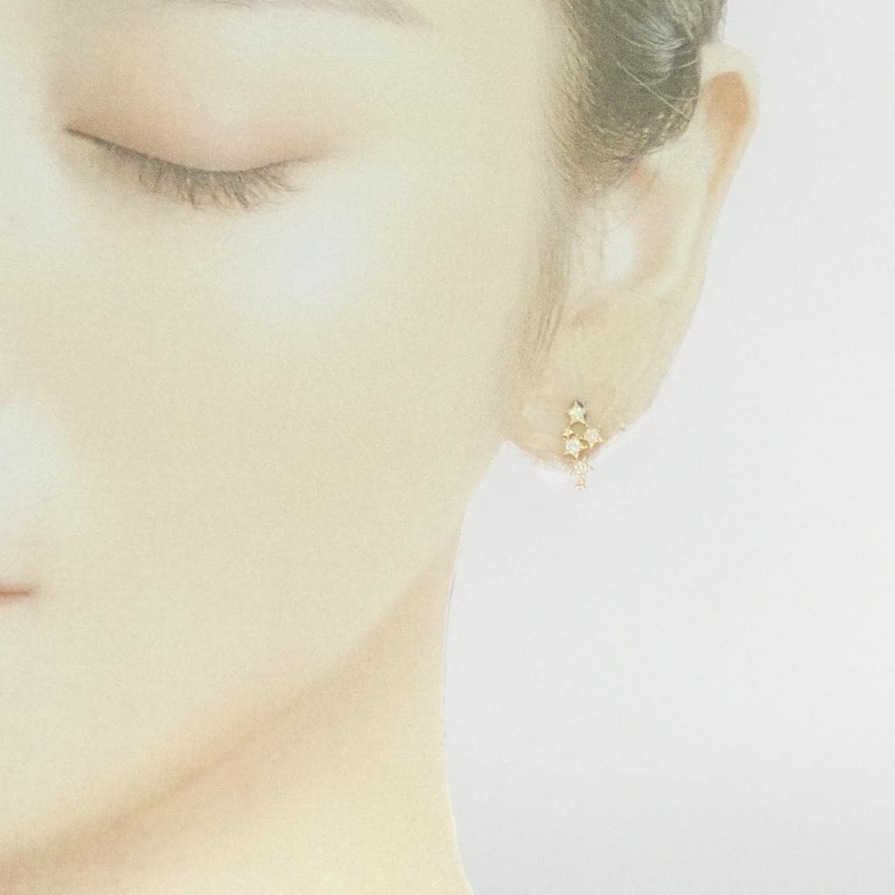 [Remake] K18YG Star Diamond Earrings 0.20CT
