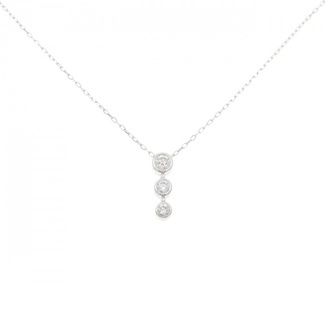 K18WG ダイヤモンド ネックレス 0.30CT