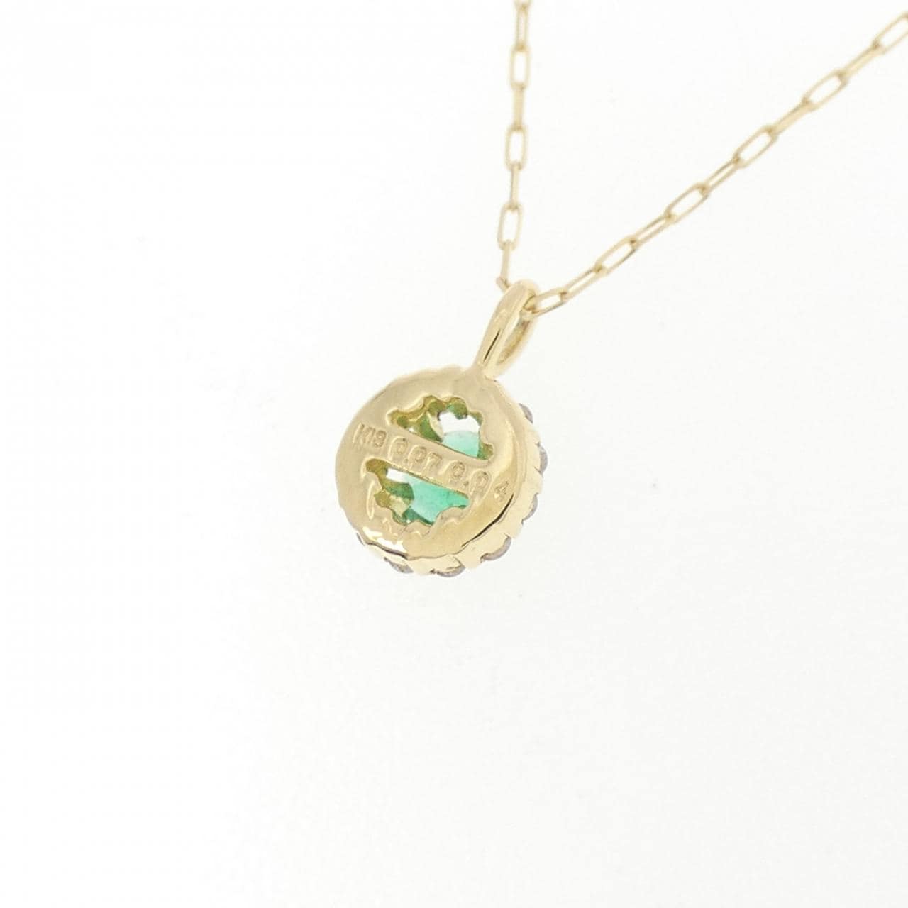 [新品] K18YG 祖母綠項鍊 0.07CT
