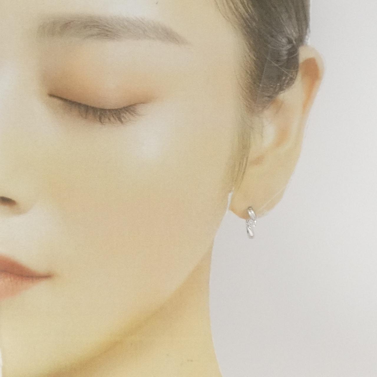 K18WG ダイヤモンド ピアス 0.12CT