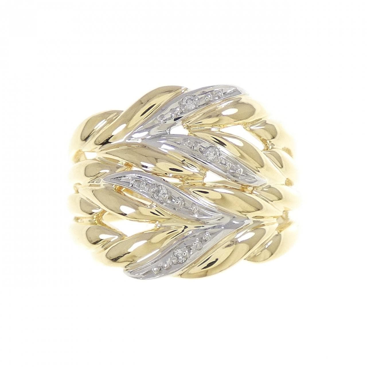 K18YG/PT900 ダイヤモンド リング 0.021CT