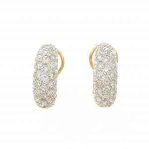 K18YG/K18WG パヴェ ダイヤモンド ピアス 3.24CT