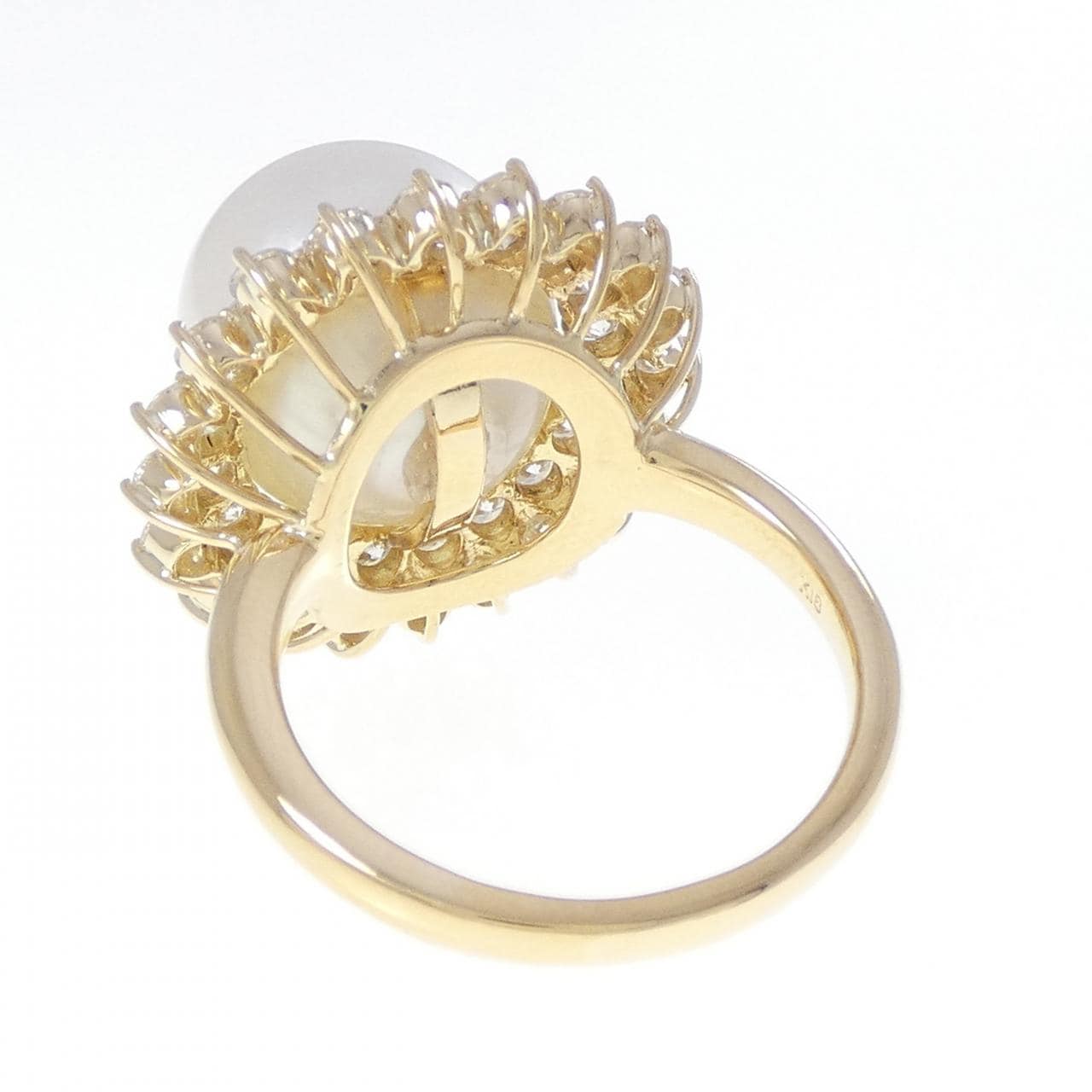 K18YG 白蝶パール リング 13.8mm