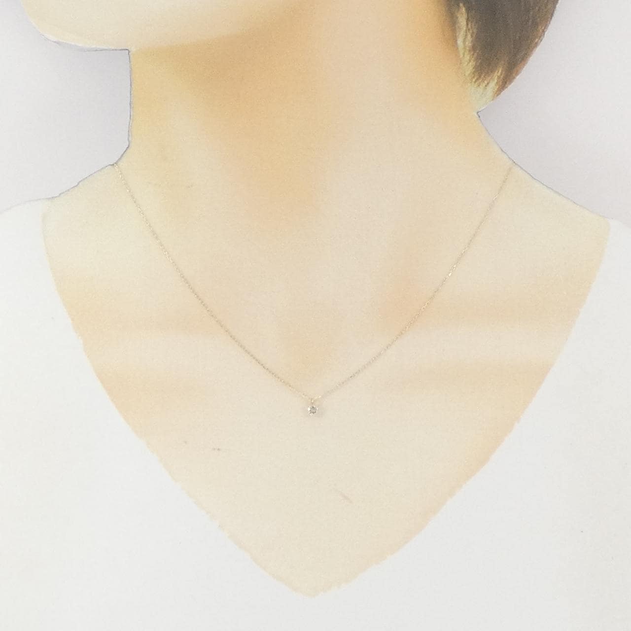 K10YG ソリティア ダイヤモンド ネックレス 0.08CT