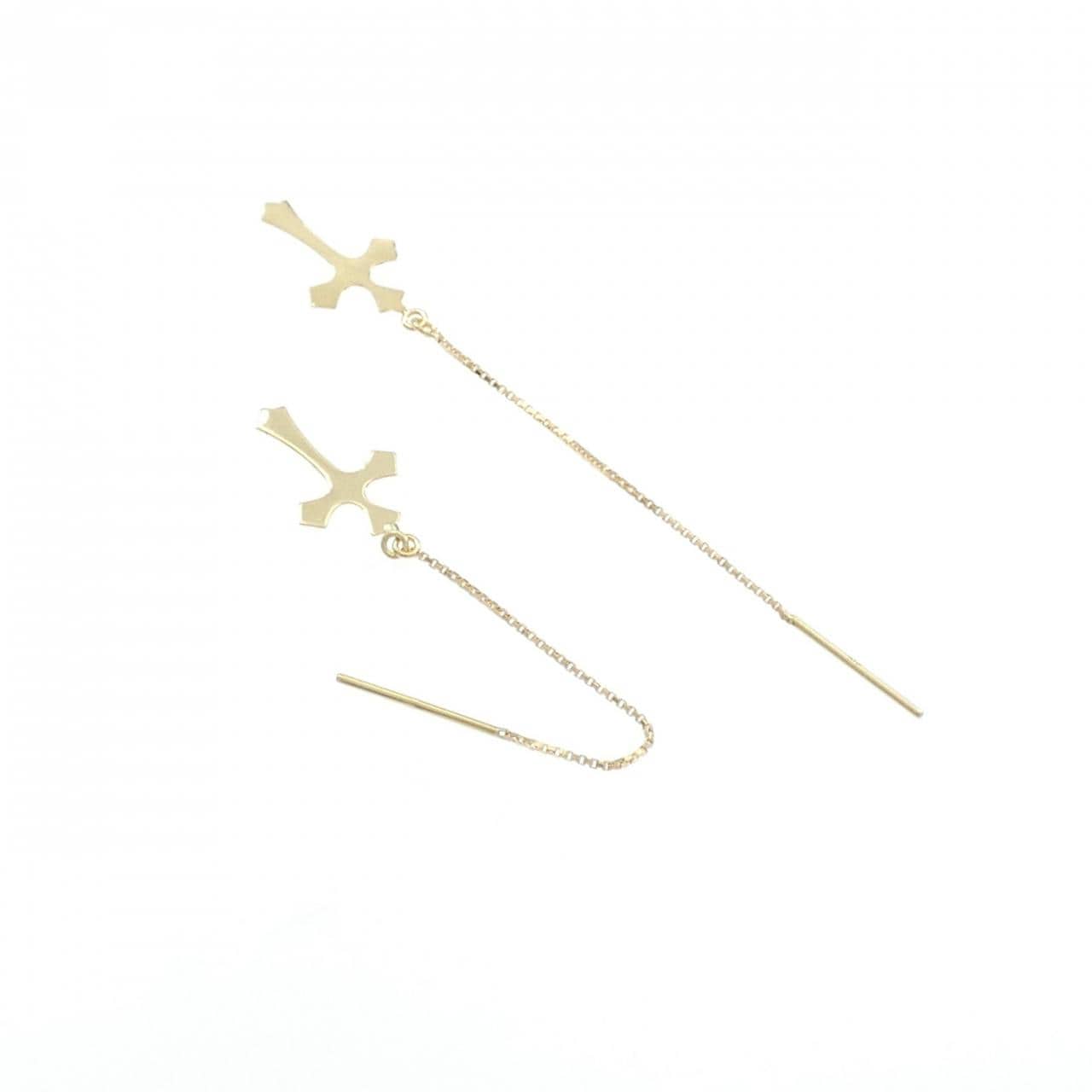 K18YG クロス ピアス