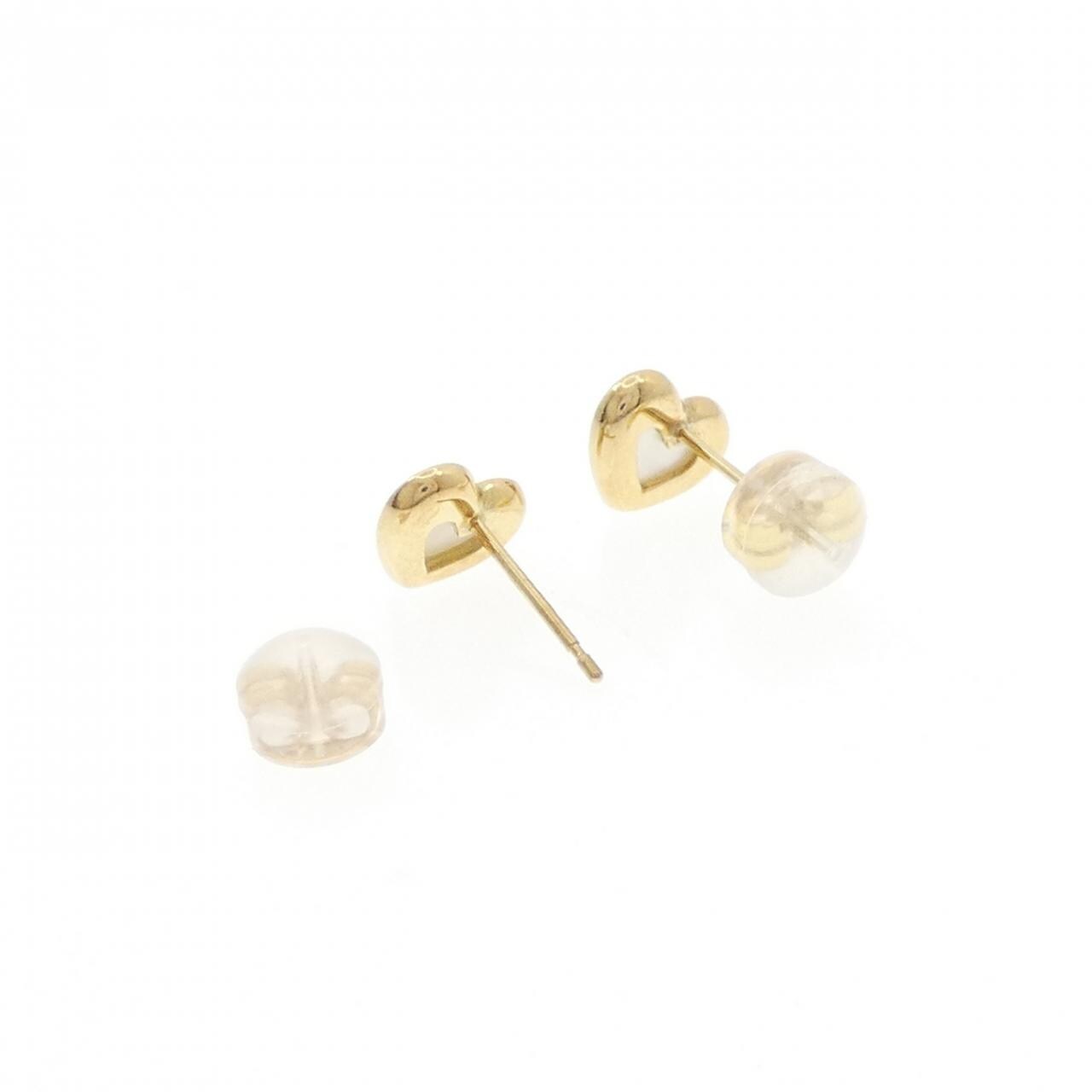 【新品】K18YG ハート マザーオブパール ピアス