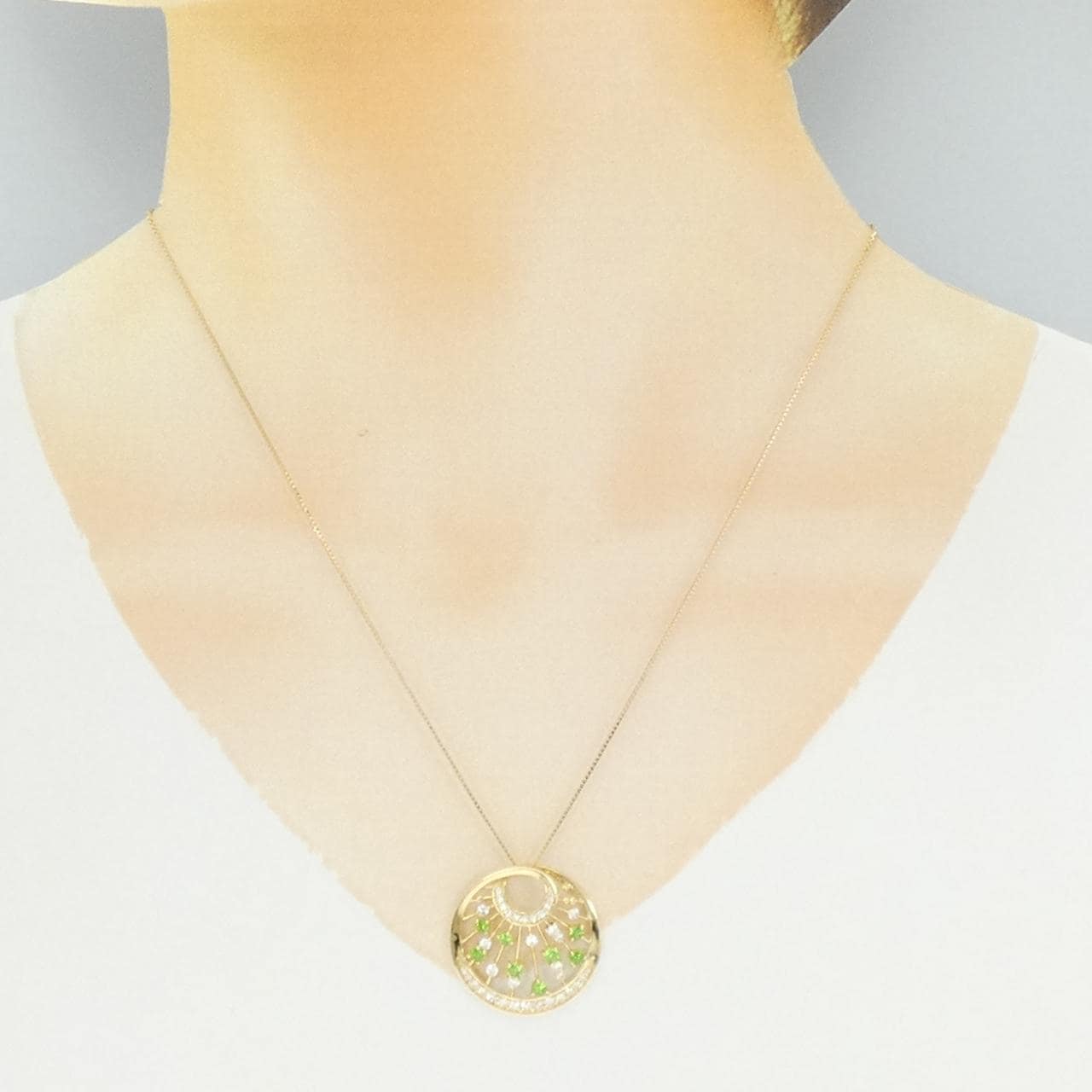 K18YG デマントイドガーネット ネックレス 0.51CT