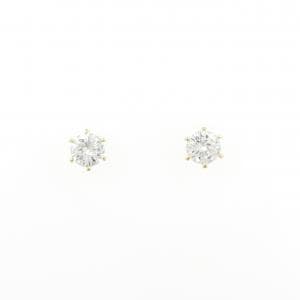 【リメイク】K18YG/ST ダイヤモンド ピアス 0.303CT 0.320CT H VS1-2 VG-GOOD