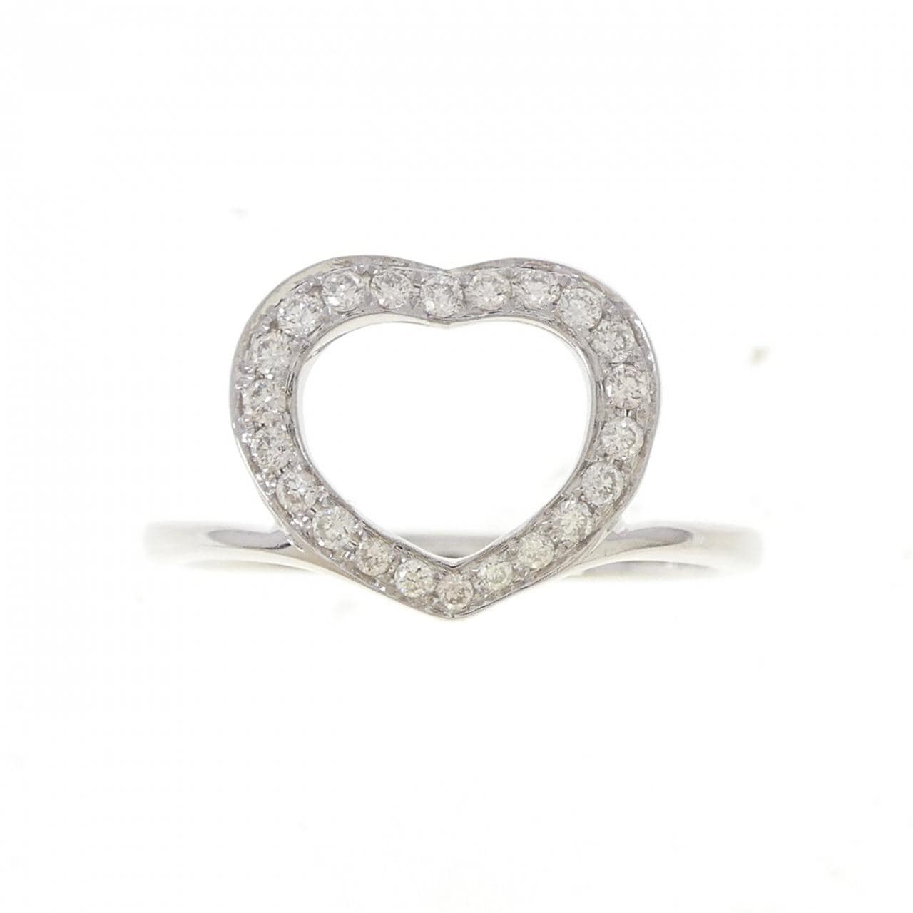 750WG ハート ダイヤモンド リング 0.18CT