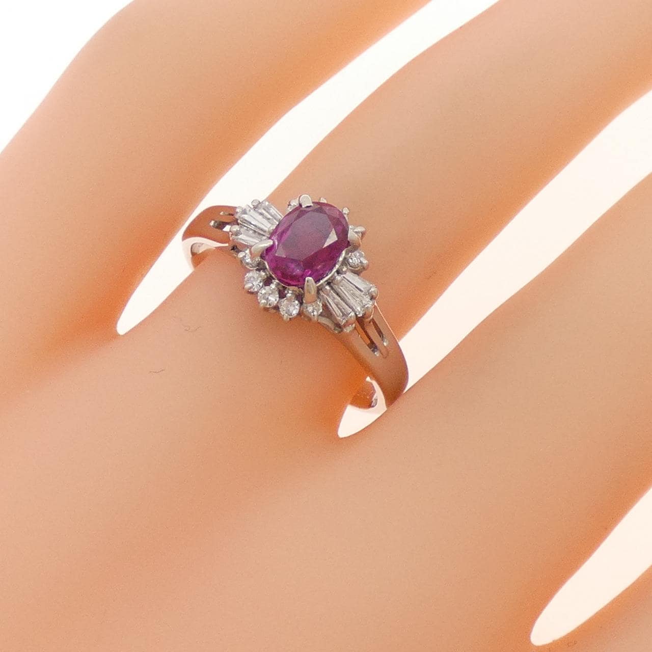PT900 ルビー リング 0.88CT