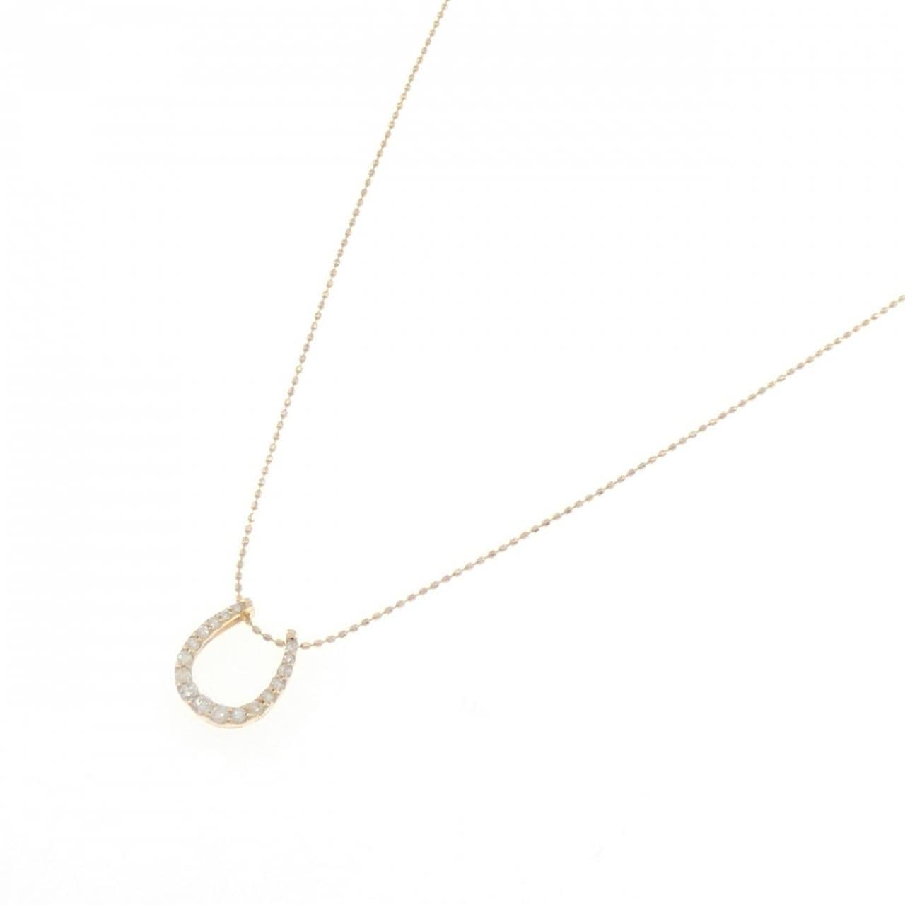 K18YG ホースシュー ダイヤモンド ネックレス 0.20CT