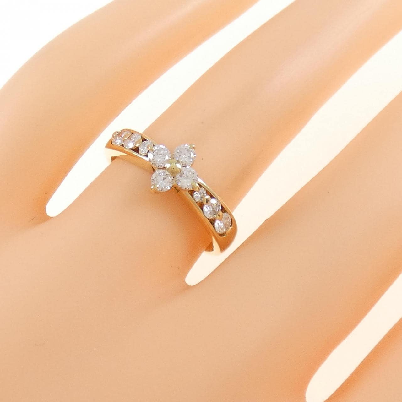 K18YG フラワー ダイヤモンド リング 0.51CT