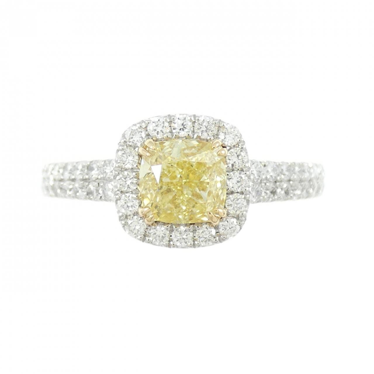 PT950/K18YG Diamond Ring 1.00CT FIY VS2 Fancy Cut