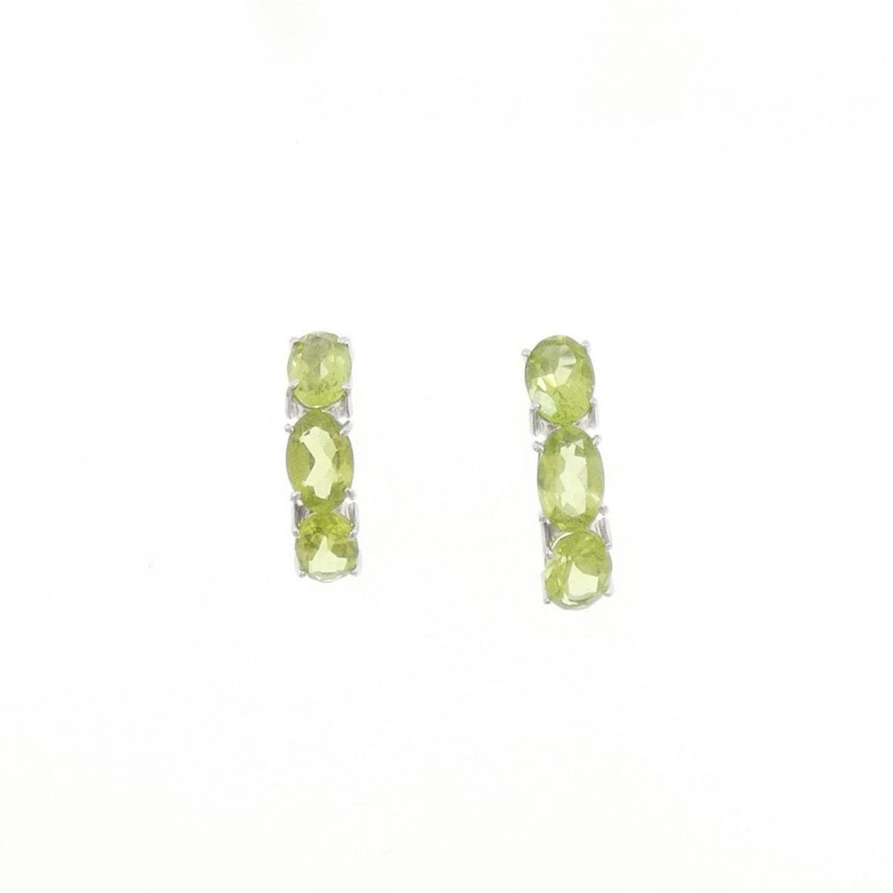 K18WG ペリドット ピアス