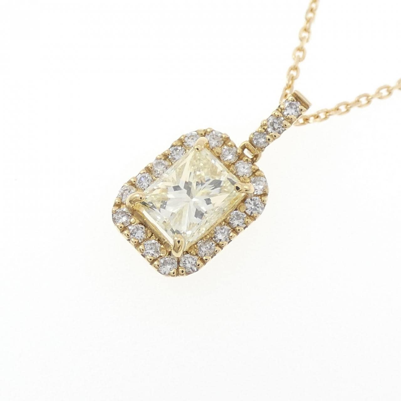 【新品】K18YG ダイヤモンド ネックレス 0.634CT VLY VS1 ファンシーカット