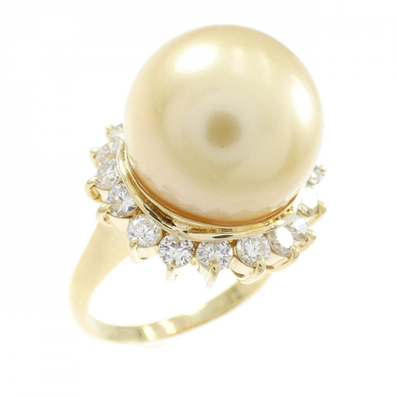 K18YG 白蝶パール リング 13.9mm