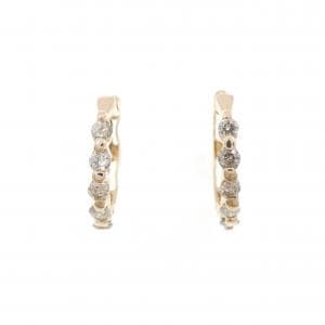 K14PG ダイヤモンド フープ ピアス 0.20CT