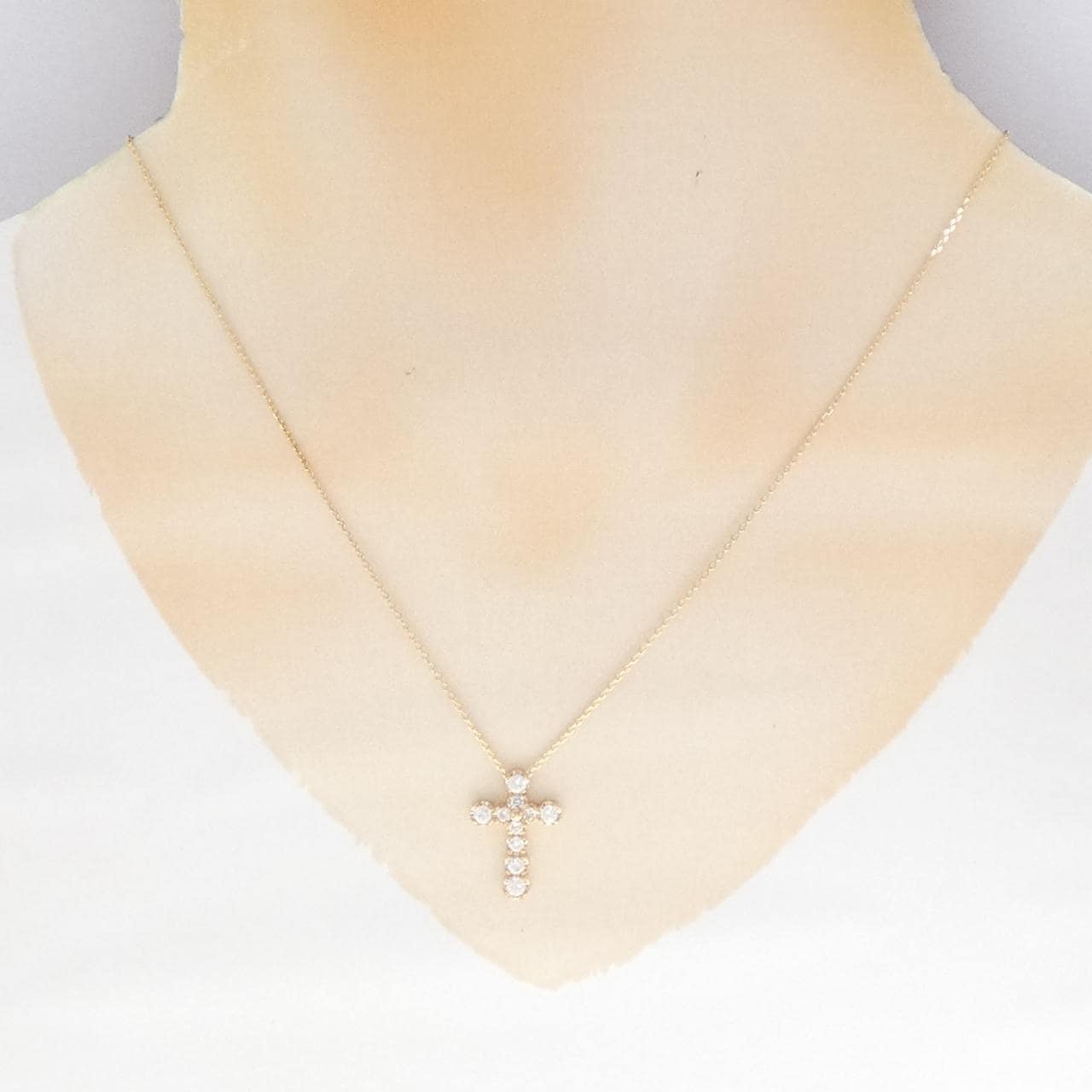 K18PG/K18YG Cross Diamond Necklace 0.51CT