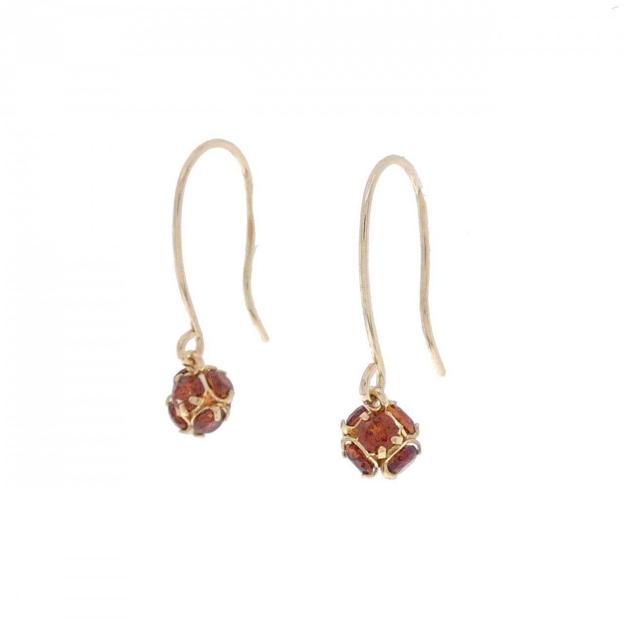 [BRAND NEW] K10YG Garnet earrings