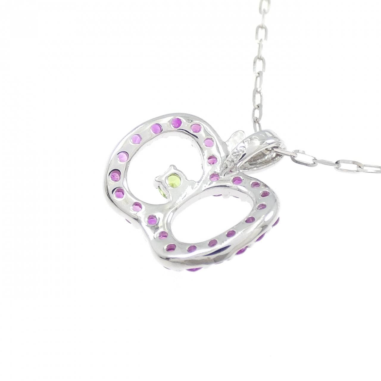 K18WG アップル ルビー ネックレス 0.37CT