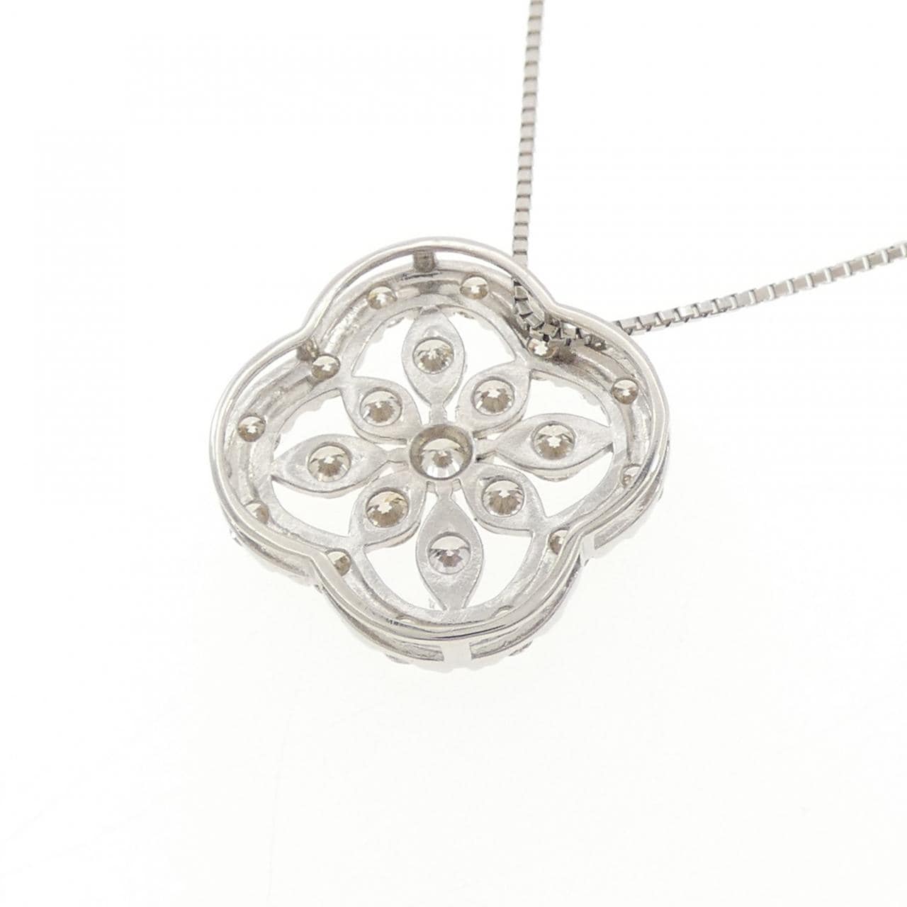 PT900/PT850 フラワー ダイヤモンド ネックレス 1.00CT