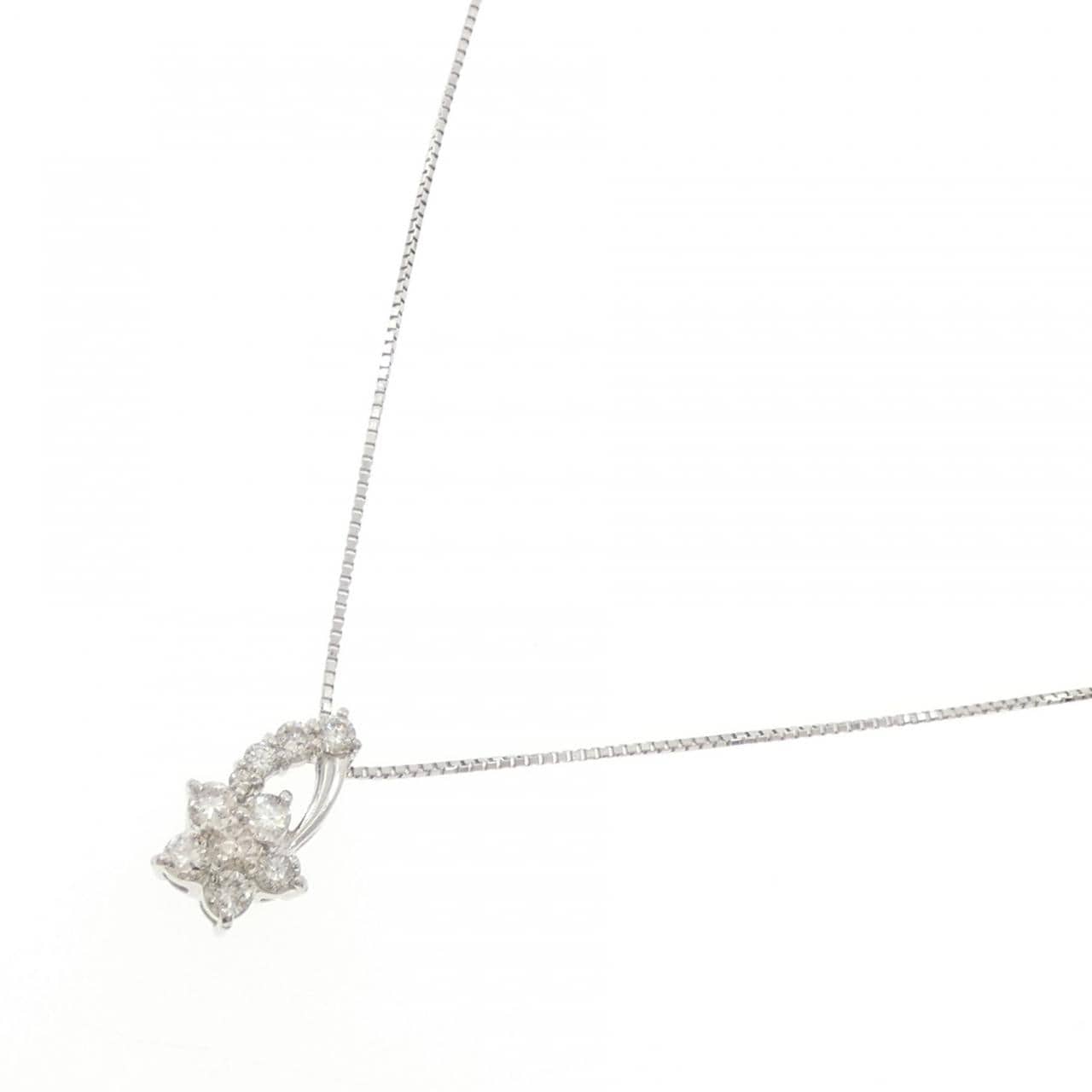 PT900/PT850 フラワー ダイヤモンド ネックレス 0.50CT