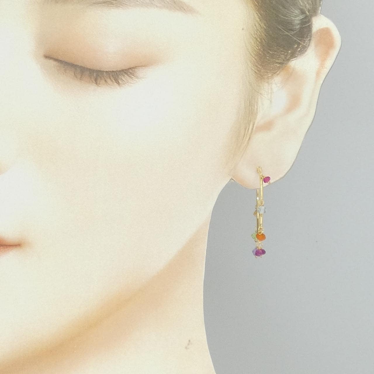 K18YG カラーストーン ピアス