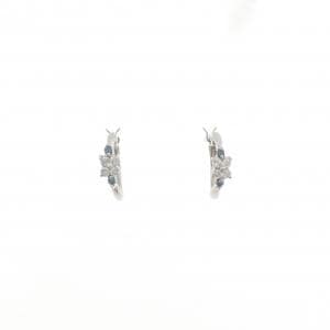 PT900 フラワー ダイヤモンド ピアス 0.10CT