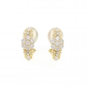 K18YG/PT900 ダイヤモンド ピアス 1.00CT