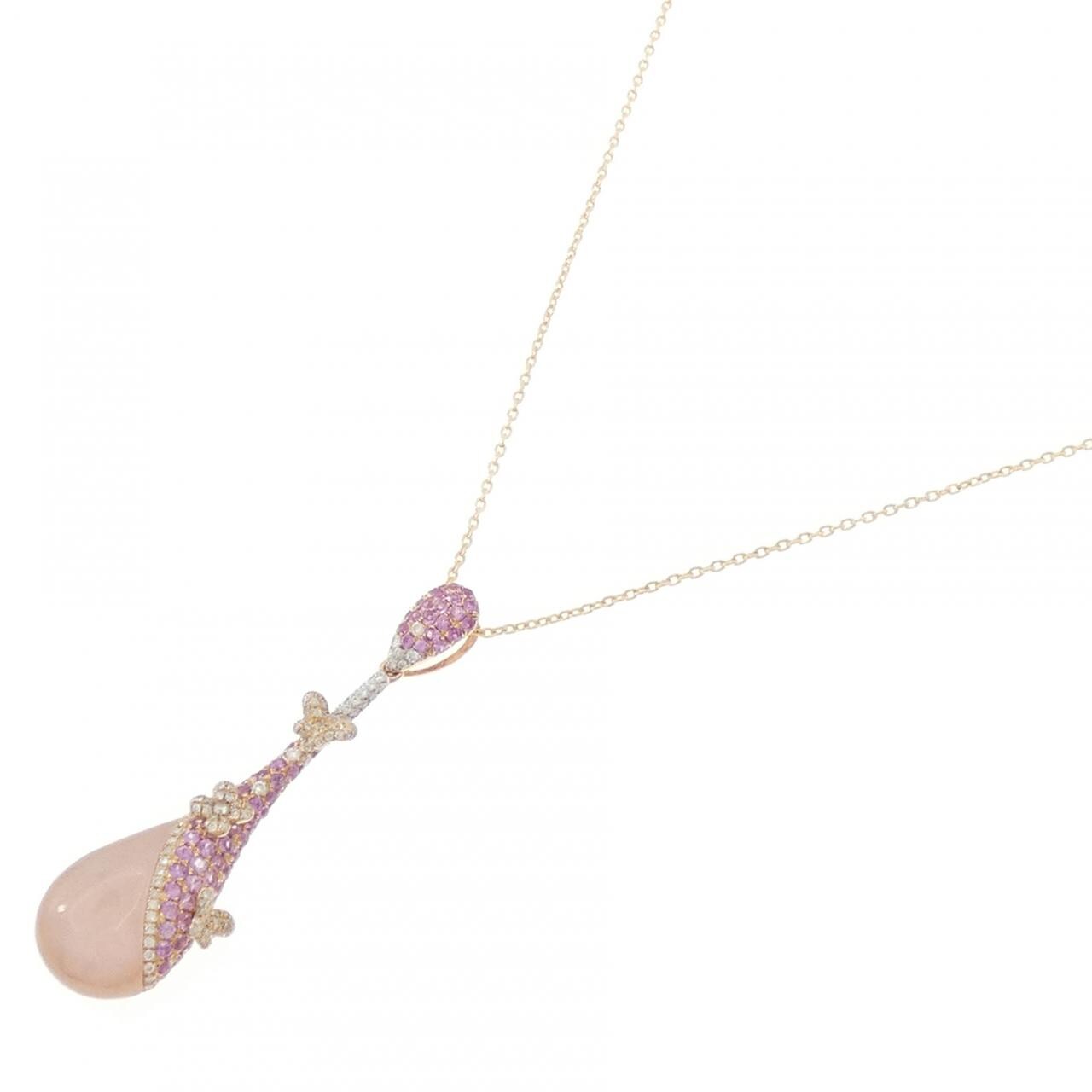 K18PG/18KWG/K18YG Colored Stone Necklace