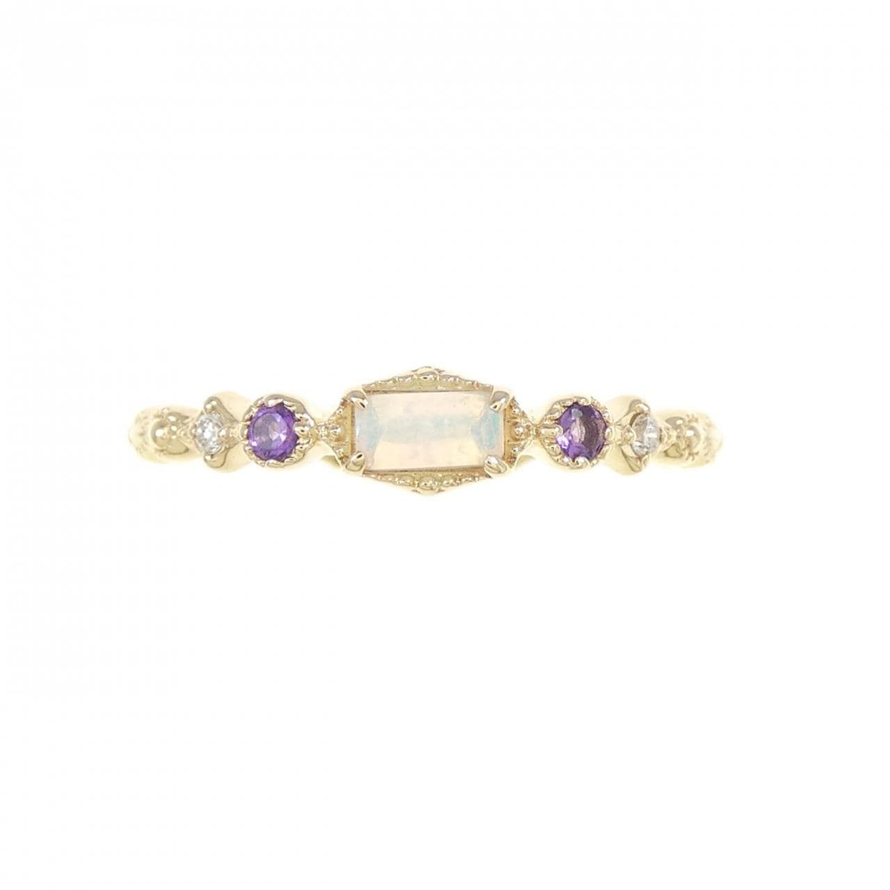 Agete彩石戒指 0.02CT