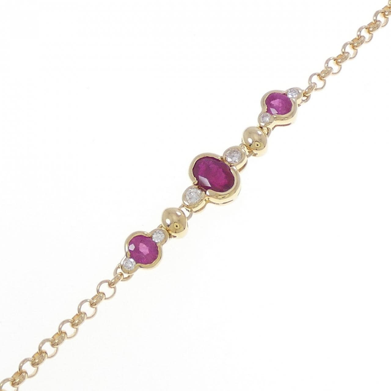 K18YG ルビー ブレスレット 0.95CT