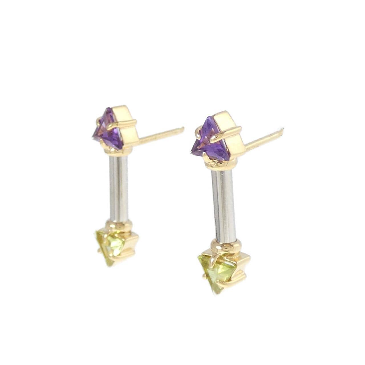 PT900/K18YG Amethyst Earrings