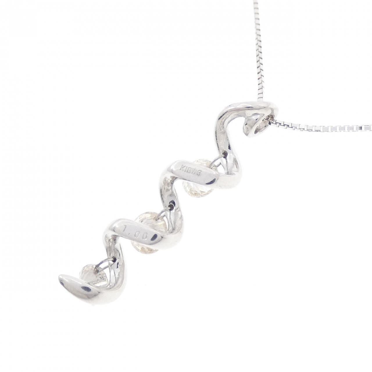 K18WG ダイヤモンド ネックレス 1.00CT