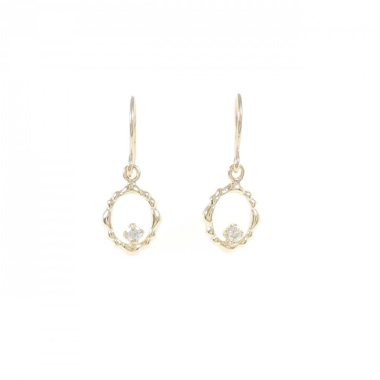 [新品] K10YG钻石耳环 0.024CT