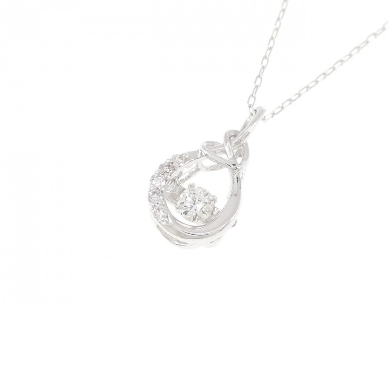 K18WG ダイヤモンド ネックレス 0.11CT