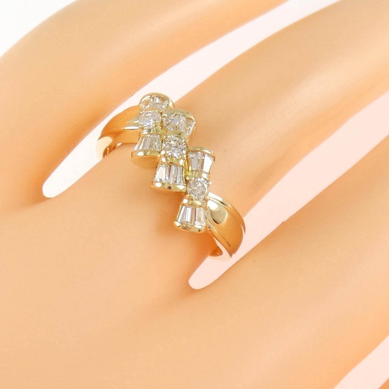 18KYG ダイヤモンド リング 0.49CT